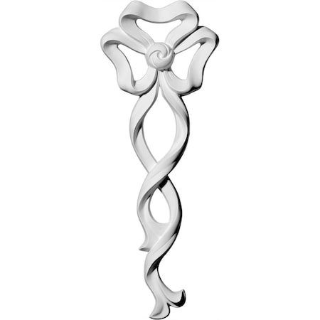 Ekena Millwork 4 3/4"W x 11 3/8"H x 7/8"P Versailles Medium Ribbon with Bow Drop Onlay ONL04X11X01VE